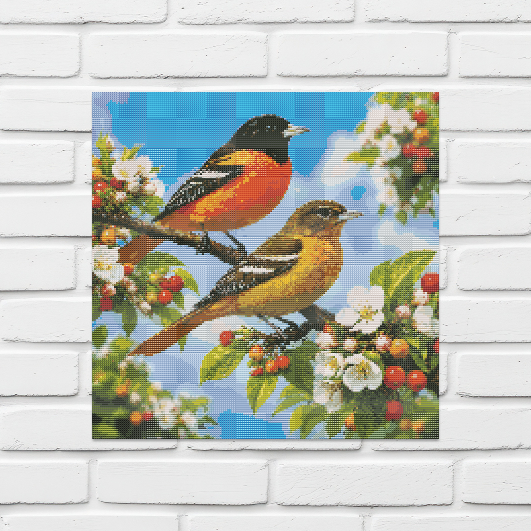 Diamond Painting Kit 20"x20" Baltimore Oriole (Round Drills)