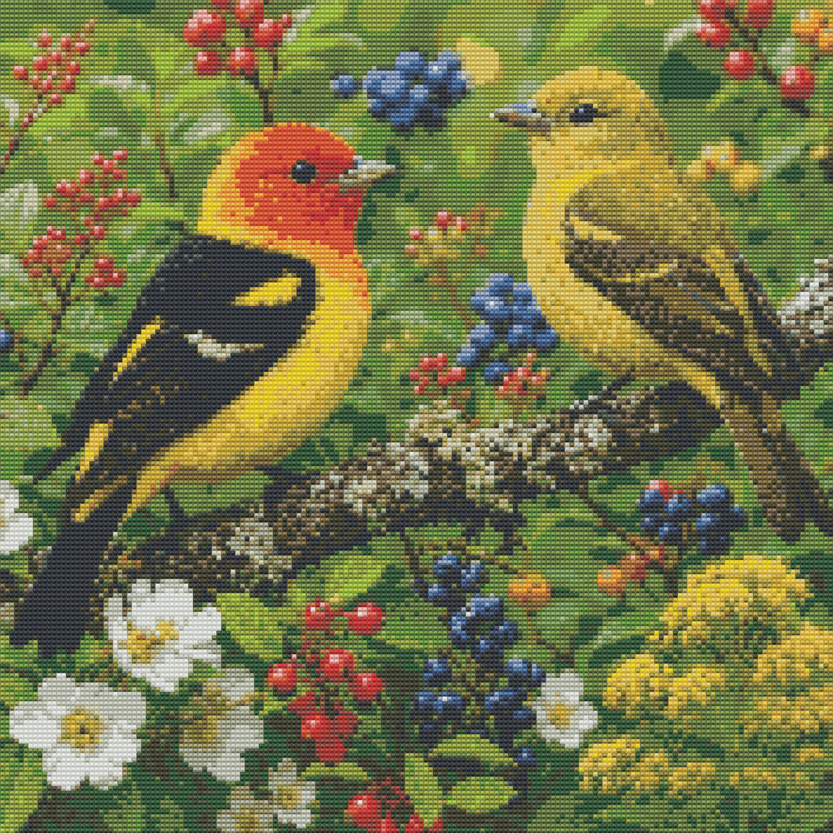 Diamond Painting Kit 20"x20" Western Tanager (Round Drills)