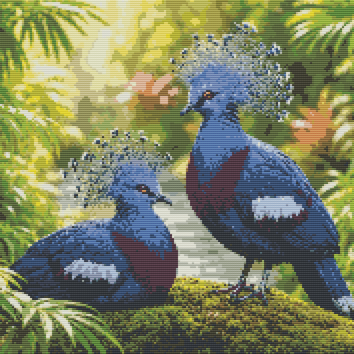Diamond Painting Kit 20"x20" Victoria Crowned Pigeon (Round Drills)