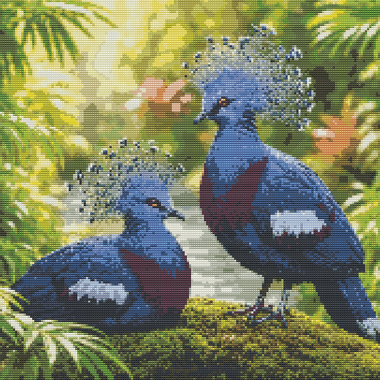 Diamond Painting Kit 20"x20" Victoria Crowned Pigeon (Round Drills)