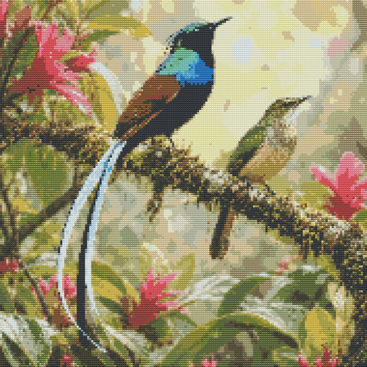 Diamond Painting Kit 20"x20" Ribbon-tailed Astrapia (Round)