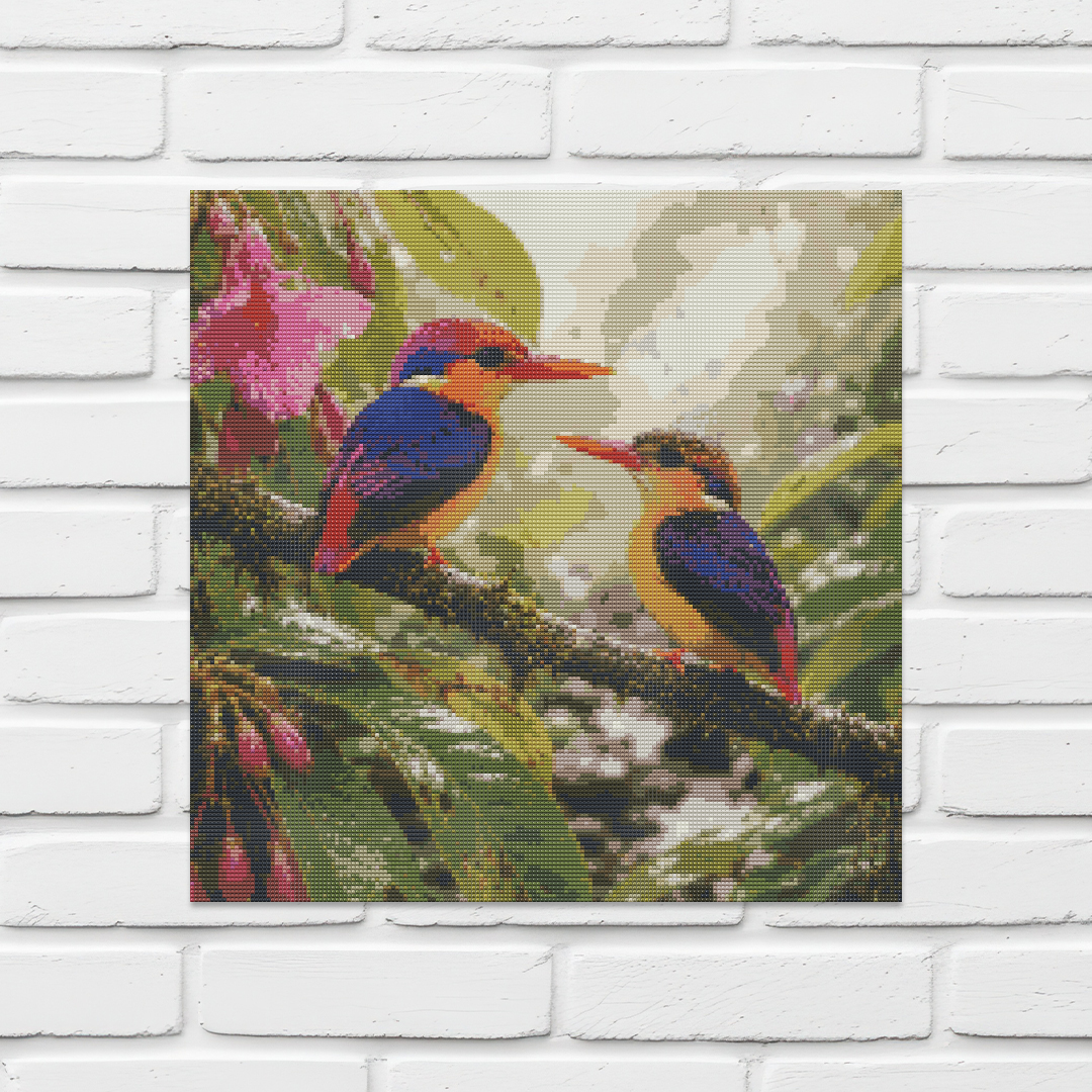 Diamond Painting Kit 20"x20" Oriental Dwarf Kingfisher (Round)