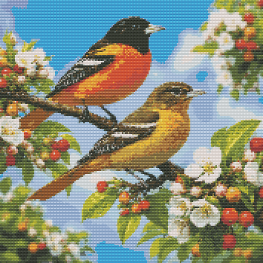 Diamond Painting Kit 20"x20" Baltimore Oriole (Round Drills)
