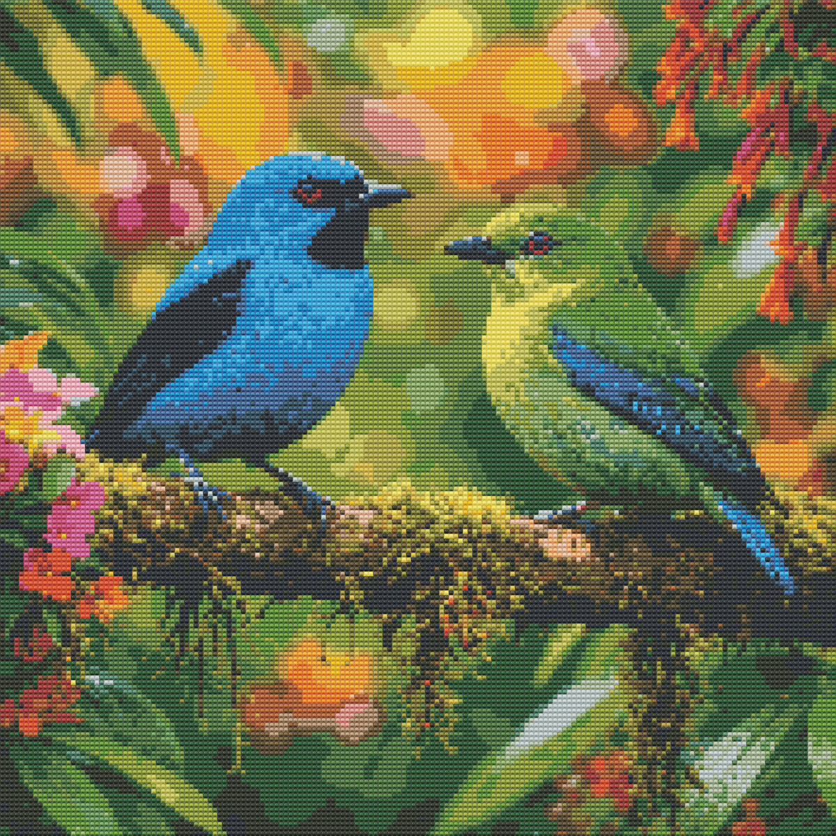 Diamond Painting Kit 20"x20" Blue Dacnis (Round Drills)