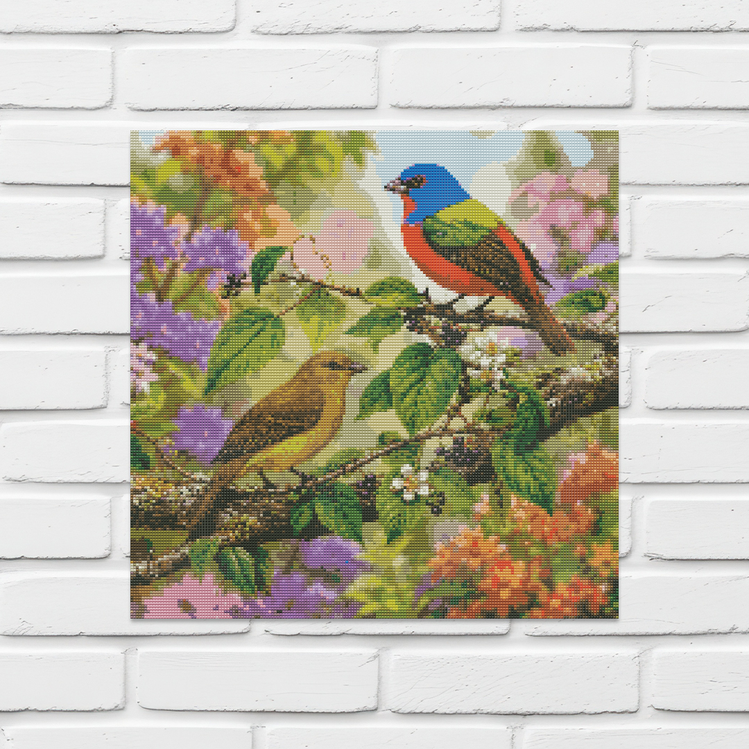 Diamond Painting Kit 20"x20" Painted Bunting (Round Drills)