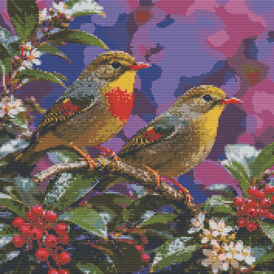 Diamond Painting Kit 20"x20" Red-bellied Leiothrix (Round Drills)