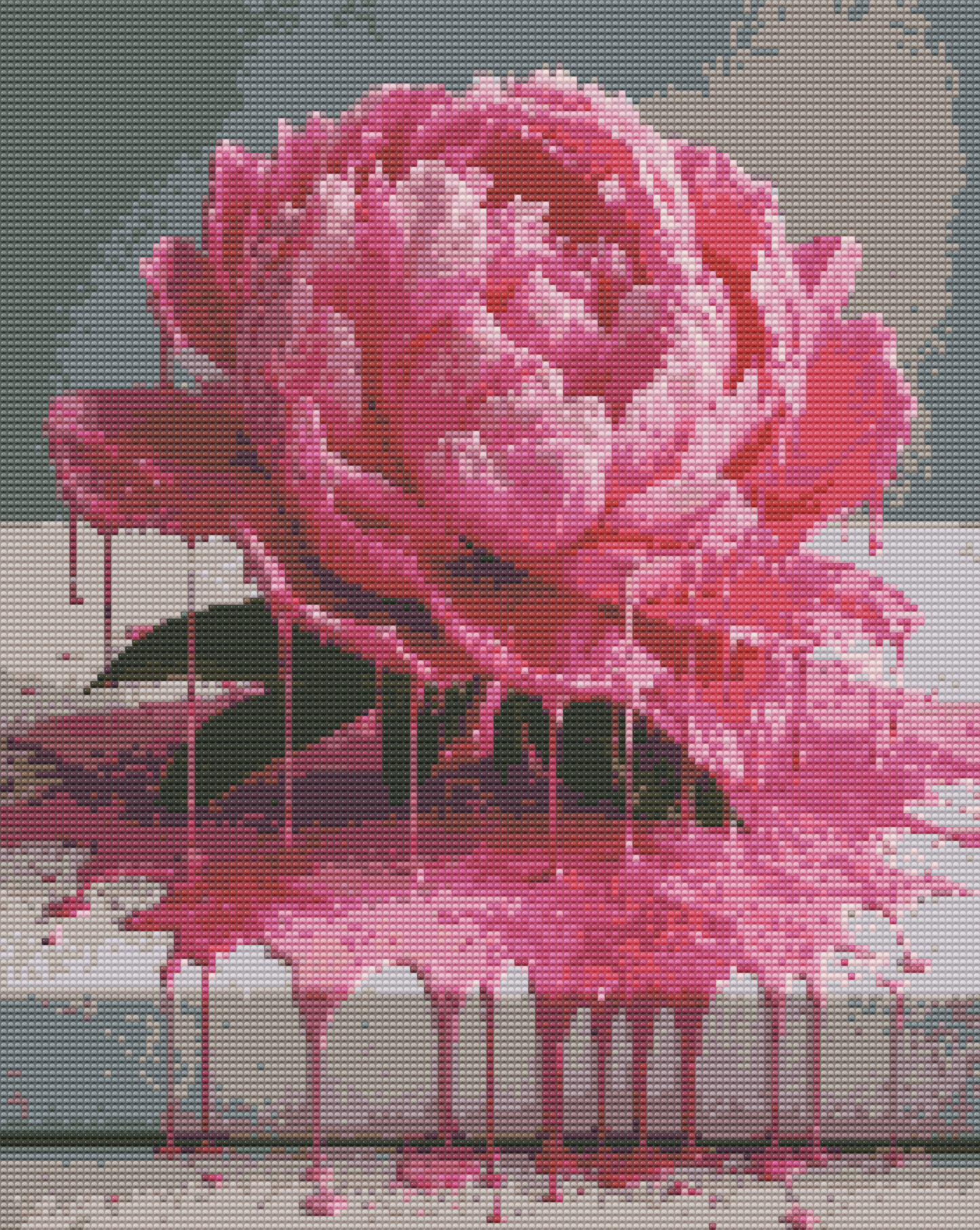 Pink Drip Art Peony