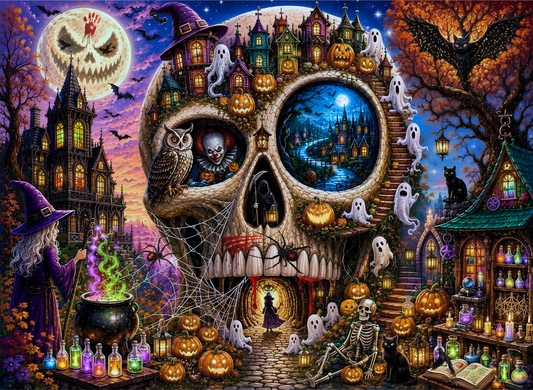 1000pcs Wooden Jigsaw Puzzles  (Made in USA) Halloween Nonsense