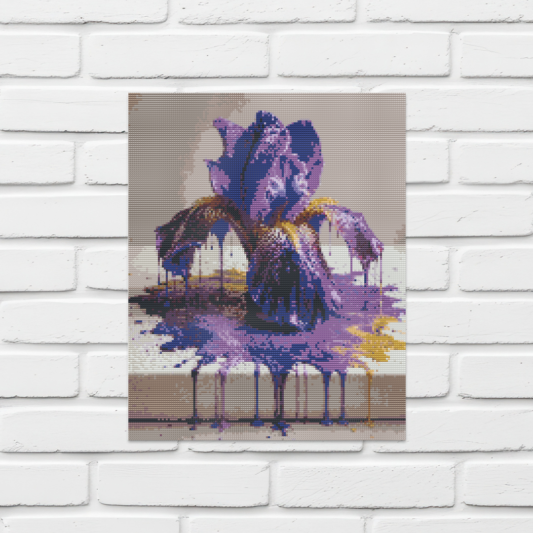 Purple Drip Art Iris