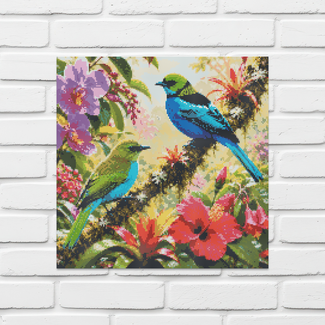 Diamond Painting Kit 20"x20" Paradise Tanager (Round)