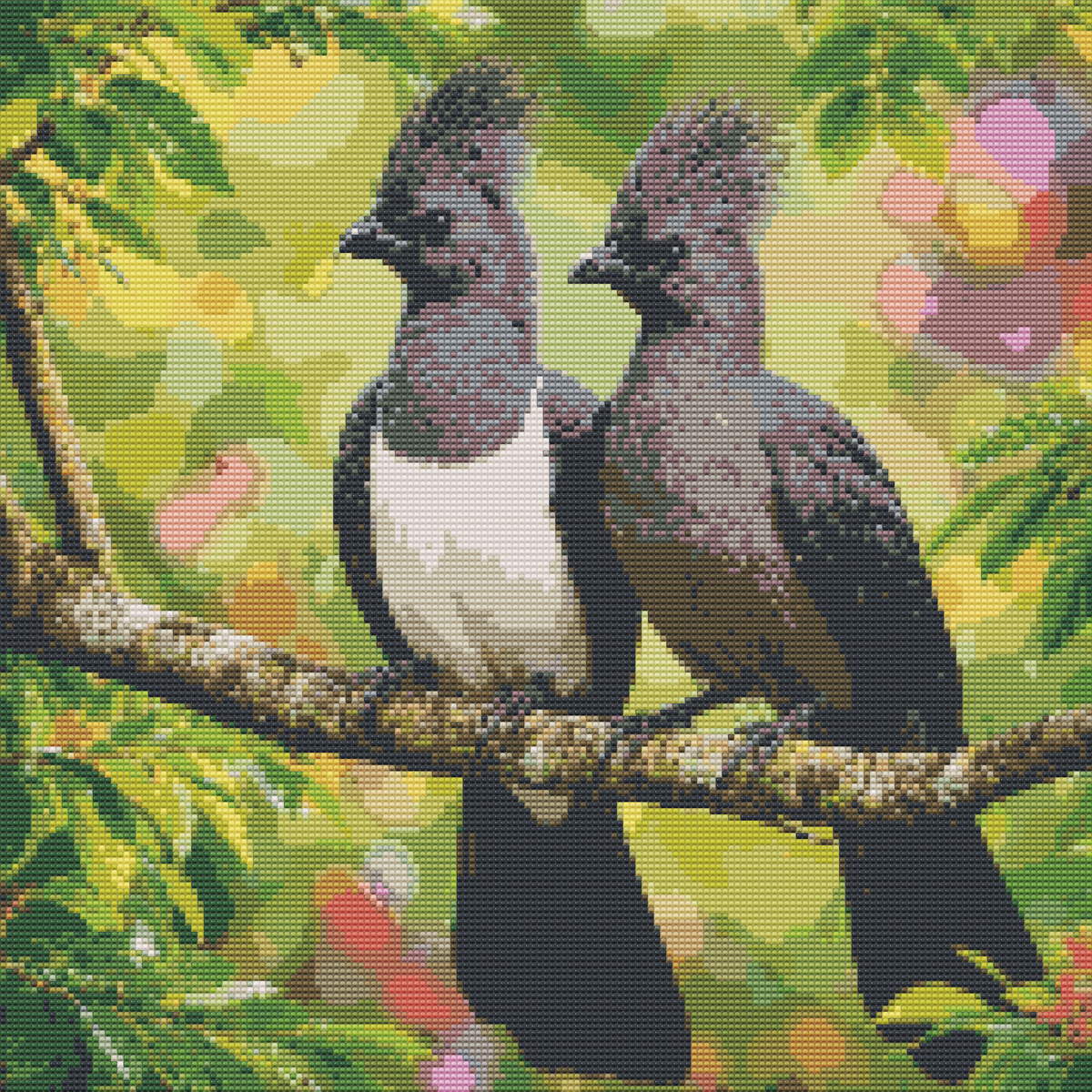 Diamond Painting Kit 20"x20" White-bellied Go-Away Bird (Round Drills)