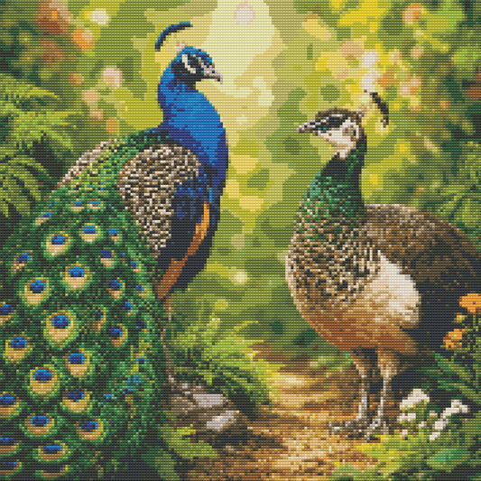 Diamond Painting Kit 20"x20" Indian Peafowl (Round Drills)