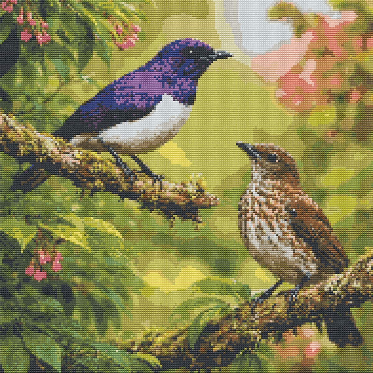 Diamond Painting Kit 20"x20" Violet-backed Starling (Round Drills)