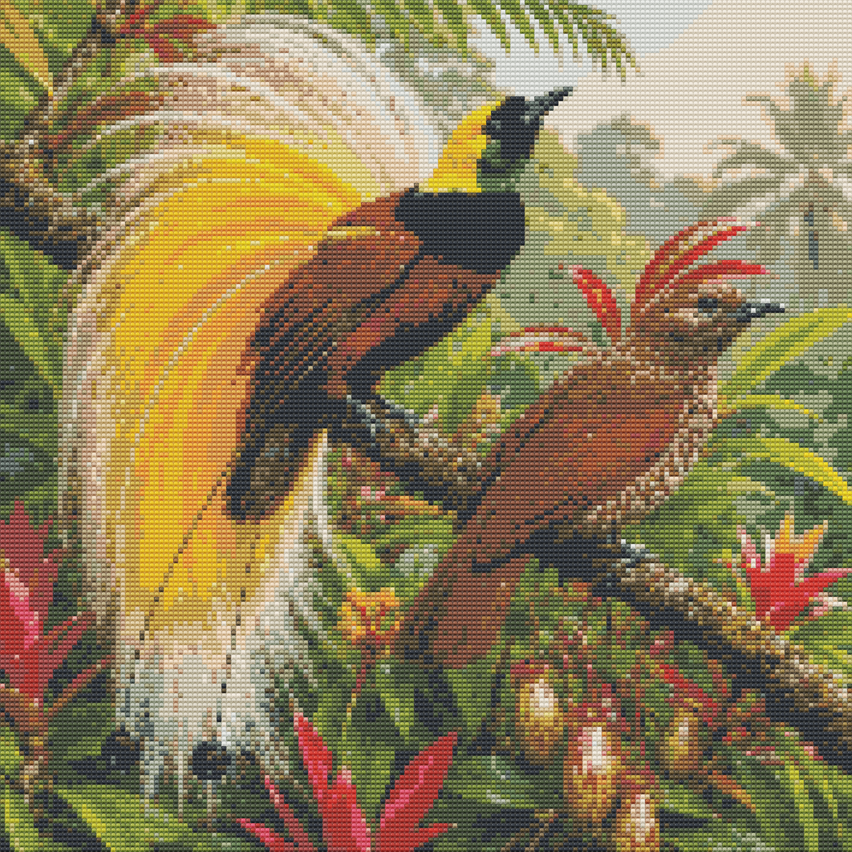 Diamond Painting Kit 20"x20" Golden Bird-of-Paradise (Round)