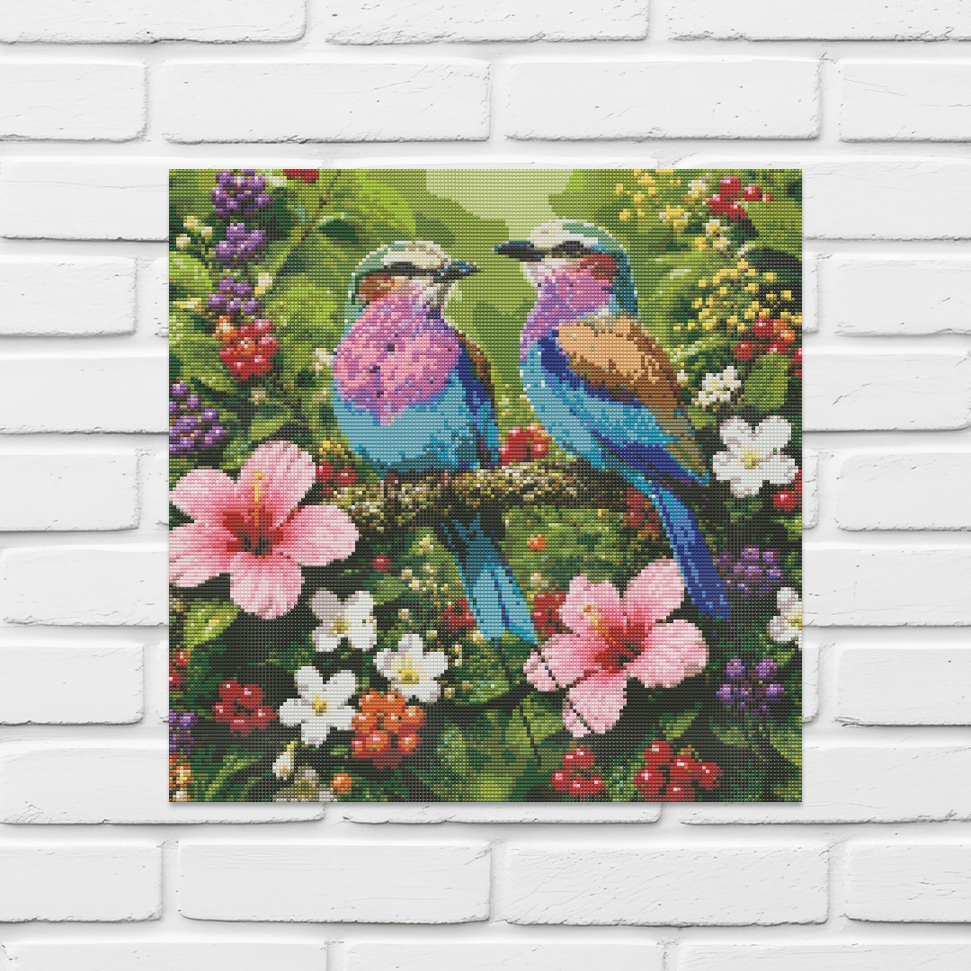 Diamond Painting Kit 20"x20" Lilac-breasted Roller (Round Drills)